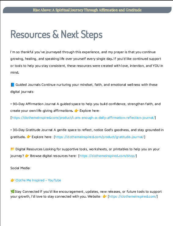 Rise Above: A Spiritual Journey Through Affirmation and Gratitude (Ebook) - Image 6