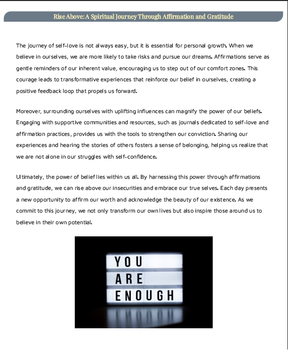 Rise Above: A Spiritual Journey Through Affirmation and Gratitude (Ebook) - Image 4